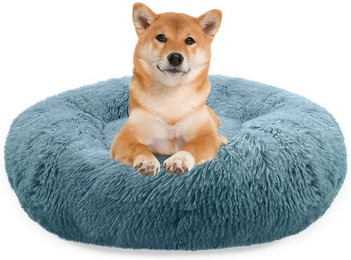 Produktbild von bluzelle Hundebett für Mittelgroße Hunde 80cm Rund Donut Kissen