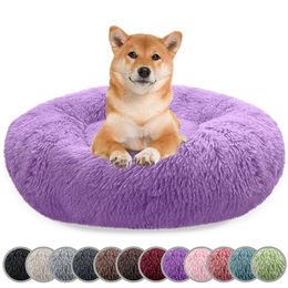 Bluzelle Tierbett Premium Hundebett Hundekissen Donut / Katzenbett Katzenkissen / M, Flauschig Kuschelig Weiches Kunstfell, für Mittlere Hunde / Hundekorb / Rund Waschbar Plüsch Kissen Tier Bett – Bild 1 von 7
