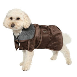 Produktbild von bo&flash Designer Hundebademantel Ashville Taupe S