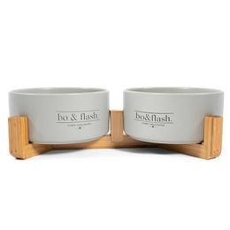 Produktbild von bo&flash Katzen Futternapf Tucson Light Grey 8x28 cm 2-teilig