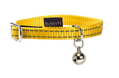 Produktbild von Bobby Safe Katzenhalsband aus Nylon, verstellbar, reflektierend, gelb - 30 cm
