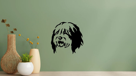 Produktbild von Bobtail Kopf Wandtattoo Wandbild Wandsticker Wandaufkleber Wanddekoration