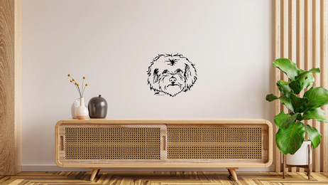 Produktbild von Bolonka Kopf Wandtattoo Wandbild Wandsticker Wandaufkleber Wanddekoration