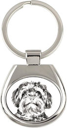 Produktbild von Bolonka, Russian Tsvetnaya Bolonka - keychain with a dog, keychain with a print, personalized pendant from the Art-Dog brand silber