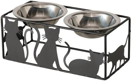 Produktbild von BOLTZE Katzen-Futterspender Fressnapf Jinga Edelstahl Schwarz 450 ml - 450 ml