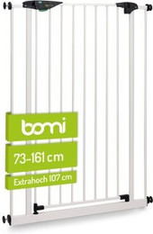 Produktbild von bomi Türschutzgitter Extrahoch 107 cm - Mira 73-161 cm in Weiß für Hunde & Katzen L-XXXL