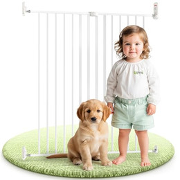 Produktbild von BOMI Türschutzgitter Maja 69-142 cm Weiß mit Tür ausziehbar