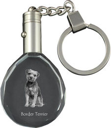 Produktbild von Border Terrier - Anhänger mit Hundefoto, Kristall-Schlüsselring in Geschenkbox, ein einzigartiges Geschenk von Art-Dog transparent