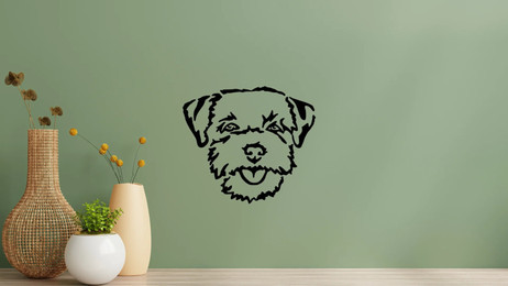 Produktbild von Border Terrier Kopf Wandtattoo Wandbild Wandsticker Wandaufkleber Wanddekoration