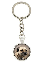 Produktbild von Border Terrier - Schlüsselanhänger mit Deinem Foto, Schlüsselschmuck, Taschenanhänger der Marke Art-Dog silber