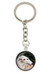 Produktbild von Borzoi, Russian Hunting Sighthound, Russian Wolfhound - keychain with your photo, key decoration, bag pendant from Art-Dog brand silber