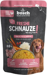 Produktbild von BOSCH Freshe Schnauze 250g Huhn, Reis & Karotten Hundenassfutter 16 x 250g Huhn, Reis &  Karotte Sparpaket