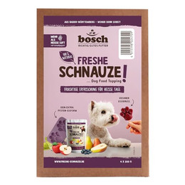Produktbild von Bosch Freshe Schnauze Fruchtiger Obstgarten Hundefutter-Topping - 4 x 200 g