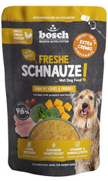 Produktbild von Bosch Freshe Schnauze Huhn mit Kürbis und Brokkoli Nassfutter für Hunde - 8 x 250 g