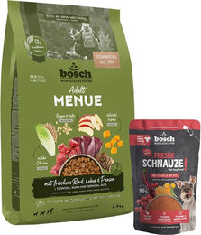 Produktbild von Bosch HPC MENUE frisches Rind 2,4 kg + Freshe Schnauze Rind 250 g gratis