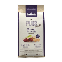 Produktbild von Bosch Hunde Trockenfutter PLUS Adult Strauß & Kartoffel 5x1kg
