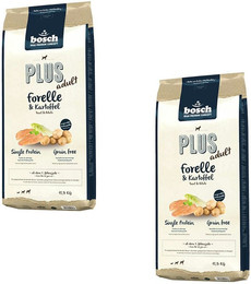 Produktbild von bosch Plus Adult Forelle & Kartoffel Hundetrockenfutter Sparpaket 2 x 12,5 Kilogramm