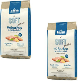 Produktbild von bosch SOFT junior Hühnchen & Süßkartoffel Hundetrockenfutter Sparpaket 2 x 12,5 Kilogramm