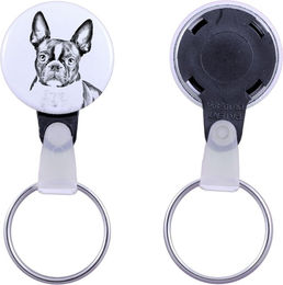 Produktbild von Boston Terrier, American Gentleman - keychain with a dog portrait, pendant with the brand's own Art-Dog graphics