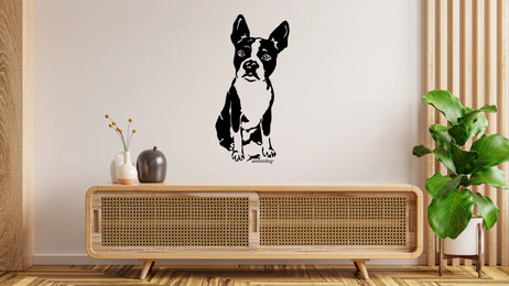 Produktbild von Boston Terrier Wandtattoo Wandbild Wandsticker Wandaufkleber Wanddekoration