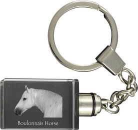 Produktbild von Boulonnais Horse - Crystal pendant with photo of a horse, illuminated pendant, unique gift by Art-Dog brand transparent