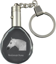 Produktbild von Boulonnais Horse - pendant with a picture of a horse, crystal key ring in a gift box, unique gift by Art-Dog brand transparent