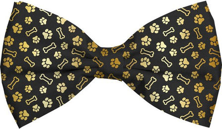 Bow Tie Xmas Bones Paws Black Dog - S – Bild 1 von 2