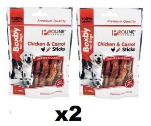 Produktbild von Boxby Huhn & Karotte Kausnacks für Hunde - 3 x 100 g