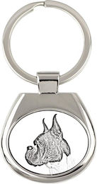 Produktbild von Boxer, German Boxer I - keychain with a dog, keychain with a print, personalized pendant from the Art-Dog brand silber