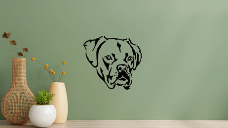 Produktbild von Boxer Kopf Wandtattoo Wandbild Wandsticker Wandaufkleber Wanddekoration