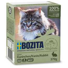 Produktbild von Bozita Häppchen in Gelee mit Kaninchen Katzenfutter - 6 x 370 g