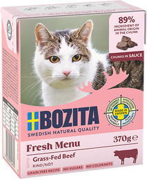 Produktbild von Bozita Häppchen in Soße 370 Gramm Katzennassfutter 16 x 370 Gramm mit Rind