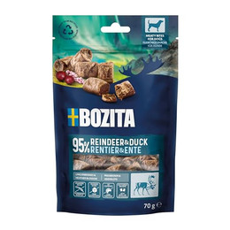 Produktbild von Bozita Meaty Bites Hundesnack mit 95% Rentier & Ente - 10 x 70 g