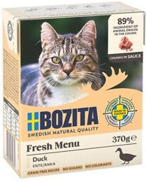 Produktbild von BOZITA Nassfutter Katze, Adult, Häppchen in Sauce Ente 6x370 g