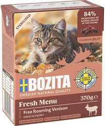 Produktbild von BOZITA Nassfutter Katze Sterilised Häppchen in Gelee mit Hirsch - 6 x 370 g