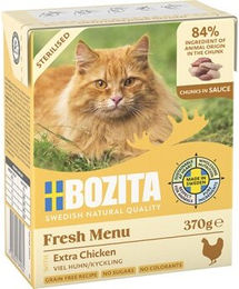 BOZITA Nassfutter Katze Sterilised Häppchen in Sauce mit viel Huhn - 6 x 370 g – Bild 1 von 2