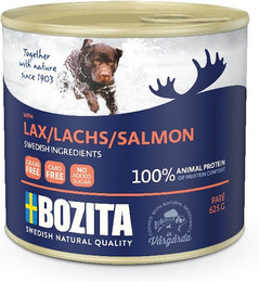 Produktbild von Bozita Paté 625 Gramm Hundenassfutter Sparpaket 24 x 625 Gramm mit Lachs