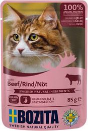 Produktbild von Bozita Pouch Häppchen in Gelee mit Rind - 12 x 85 g