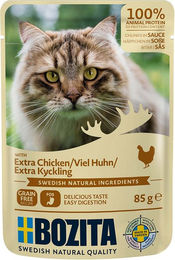 Produktbild von Bozita Pouch Häppchen in Soße mit viel Huhn - 12 x 85 g