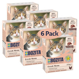 Produktbild von Bozita Tetra Häppchen in Soße mit Hühnchenleber - 6 x 370 g