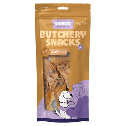 Produktbild von Braaaf Butchery Hundesnack Kaninchenohren - 80 g