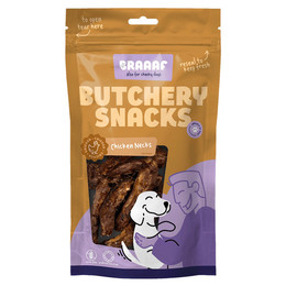 Produktbild von Braaaf Hundesnack Butchery Hühnerhälse - 125 g