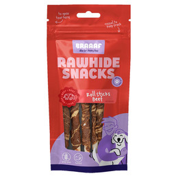 Produktbild von Braaaf Hundesnack Rawhide Roll Sticks Rind & Fisch - 8 x 10 g