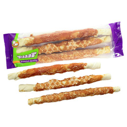 Produktbild von Braaaf Hundesnack Rawhide Twister Huhn - 180 g