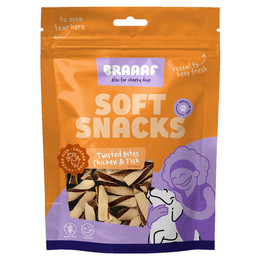 Produktbild von Braaaf Soft Snack Gedrehte Bites Huhn & Fisch - 85 g