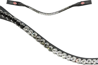 Produktbild von Braut Reitkette Schatten Diamant Kieffer Flexiloop Luxe curved browband lined
