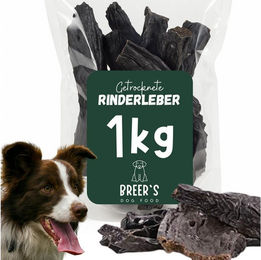 Produktbild von Breers Pet Food Rinderleber getrocknet 1 kg Kausnack Hundeleckerlie, Einzelfuttermittel für Hunde für: Hunde, Harter Kauartikel, Leckerli getreidefrei, Hundesnack zuckerfrei