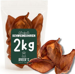 Breers Pet Food Schweineohren getrocknet 2 kg Kausnack Hundeleckerlie, Leckerli für: Hunde, Harter Kauartikel, Leckerli getreidefrei, Hundesnack zuckerfrei – Bild 1 von 5