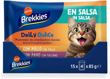 Produktbild von Brekkies Daily Delice 4 x 85 g - Huhn & Truthahn