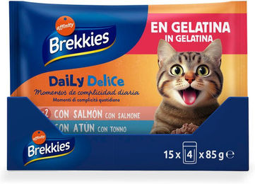 Produktbild von Brekkies Daily Delice 4 x 85 g - Lachs & Thunfisch